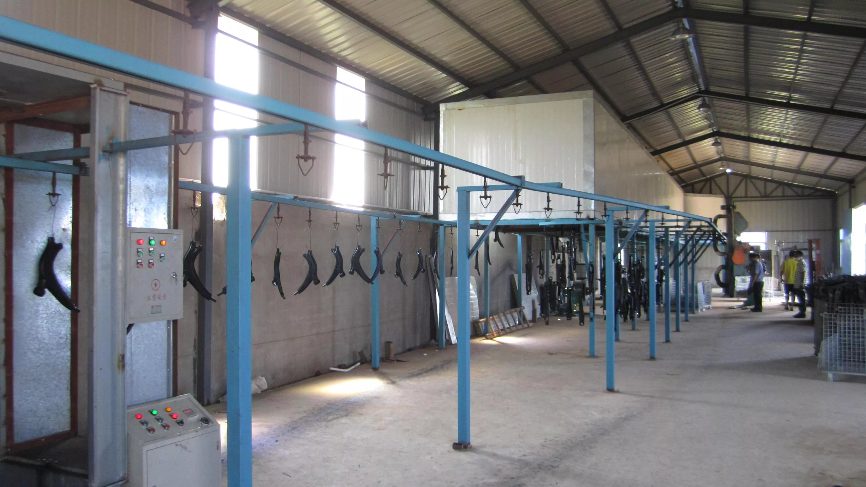 Spraying, electrophoretic assembly line
